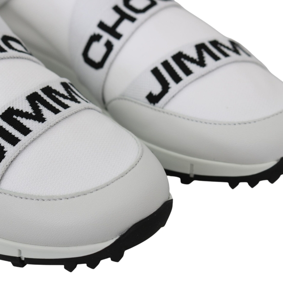 JIMMY CHOOToronto White/Black Nappa/Knit Sneakers - Picture 6 of 6
